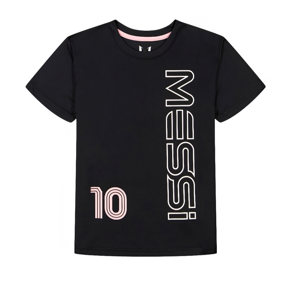 Kids Black Messi Short Sleeve Tee
